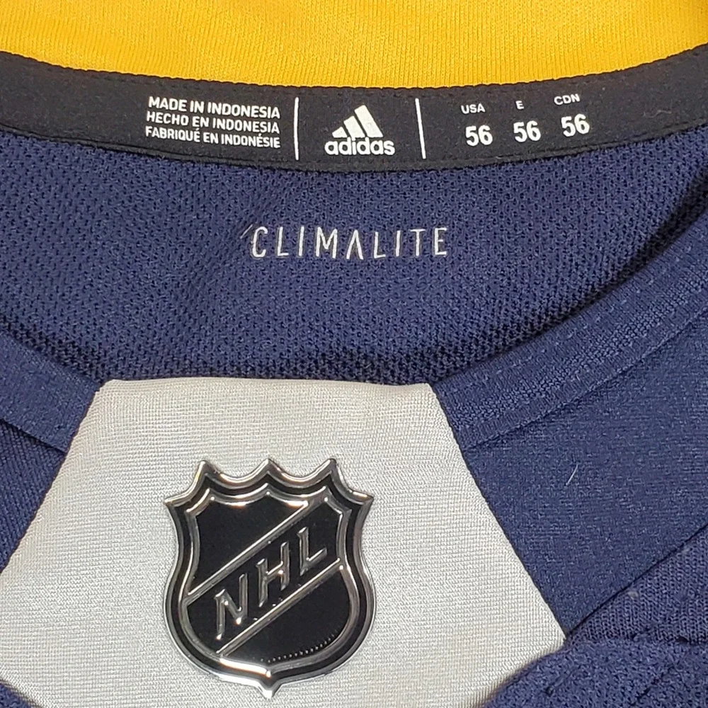 Adidas Buffalo Sabres Hockey Jersey Mens 56 Blue Jack Eichel 9 Captain Climalite